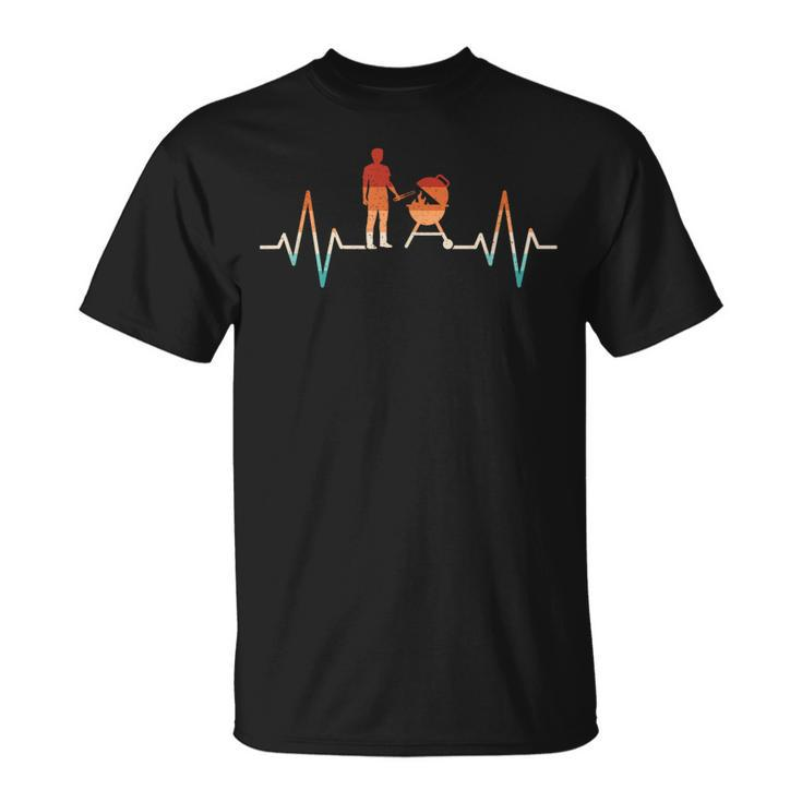Funny Heartbeat Grilling Barbecue Grill Lover Bbq Unisex T-Shirt