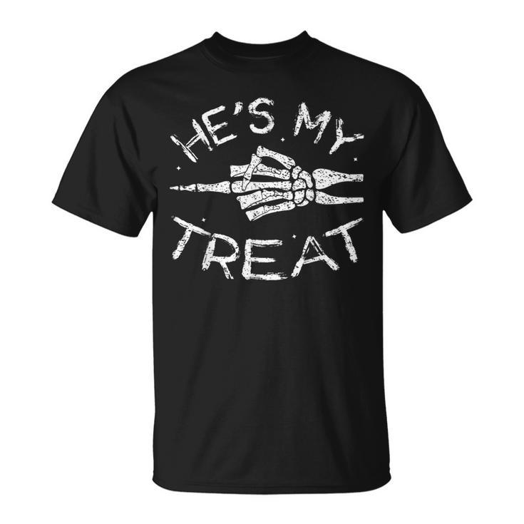 He's My Treat Skeleton Halloween Couples Easy Costume T-Shirt