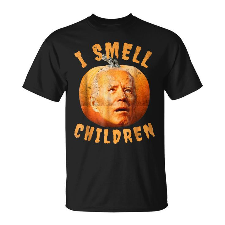 Joe Biden Halloween Pumpkin Confused I Smell Children T-Shirt
