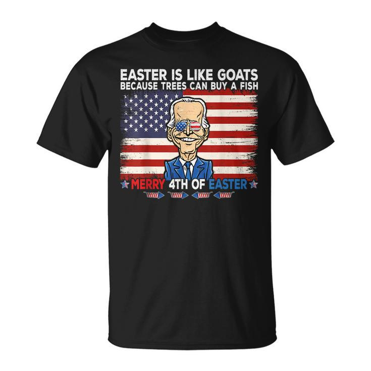 Funny Joe Biden Merry 4Th Of Easter Design Fourth Of July Unisex T-Shirt