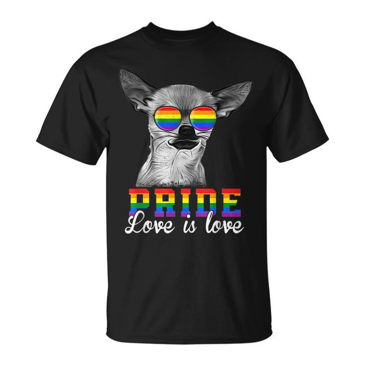 Funny Lgbt Pride Love Is Love Chihuahua Dog  Unisex T-Shirt
