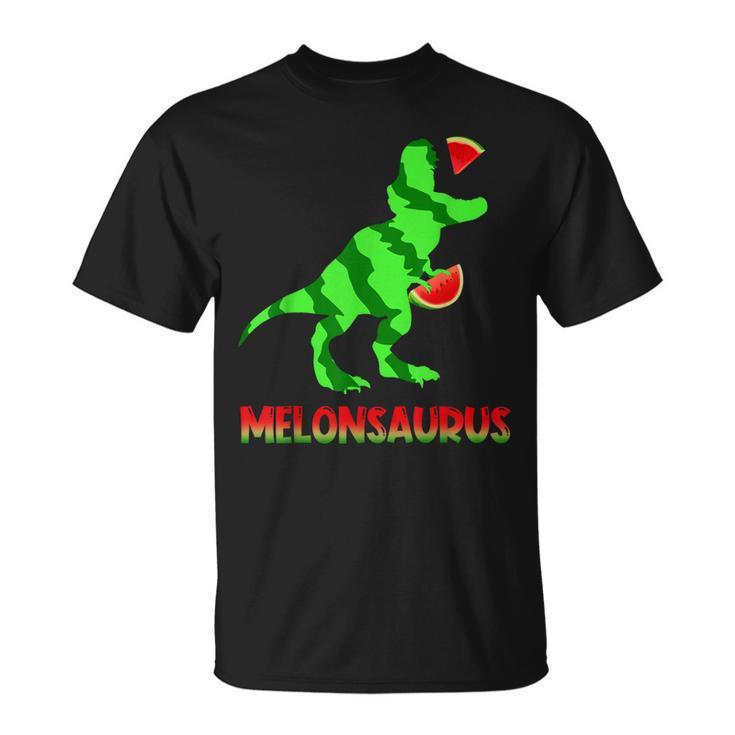 Funny Melonsaurus Watermelon Dinosaur T Rex Summer Vacation  Unisex T-Shirt