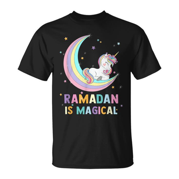 Funny Moon Unicorn Ramadan Is Magical Unicorn Funny Gifts Unisex T-Shirt