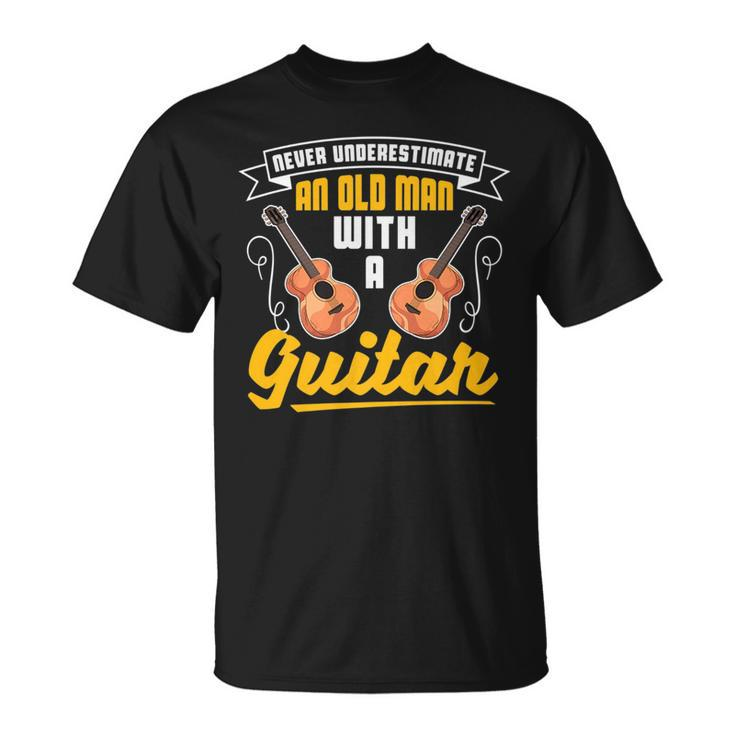 Funny Never Underestimate An Old Man With A Guitar Unisex T-Shirt