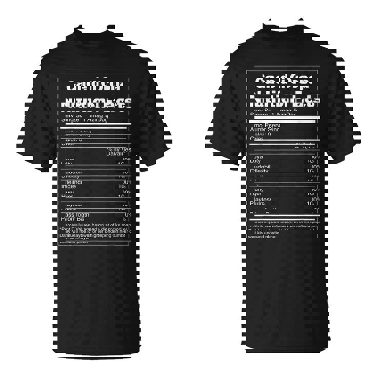 Nutrition Facts Pet Dog Cane Di Oropa T-Shirt
