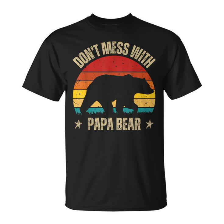 Funny Papa Bear  Dont Mess With Papa Bear Retro Design  Unisex T-Shirt