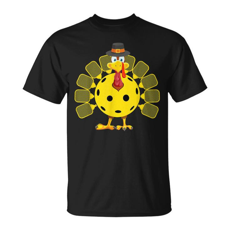 Pickleball Thanksgiving Golf Ball Turkey Lover T-Shirt