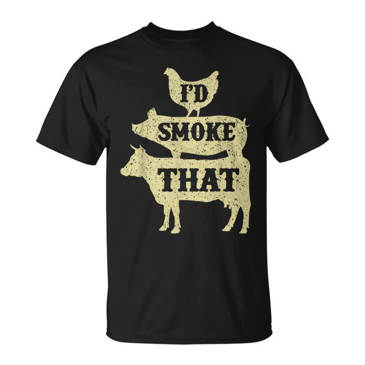 Funny Retro Grilling Bbq Smoker Chef Dad Giftid Smoke That  Unisex T-Shirt