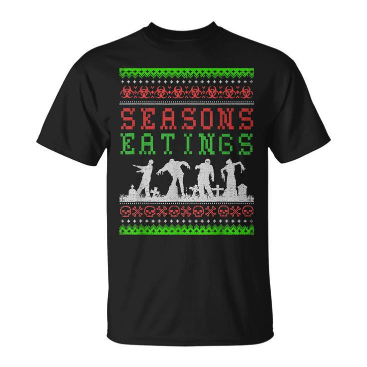 Seasons Eatings Zombie Ugly Christmas Sweater T-Shirt