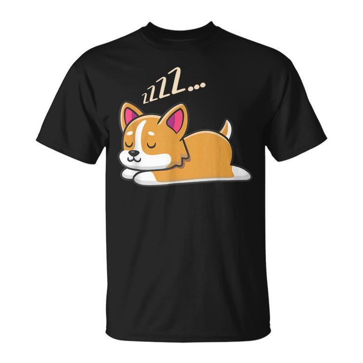 Funny Sleeping Fur Baby Cute And Intelligent Dogs Corgis  Unisex T-Shirt