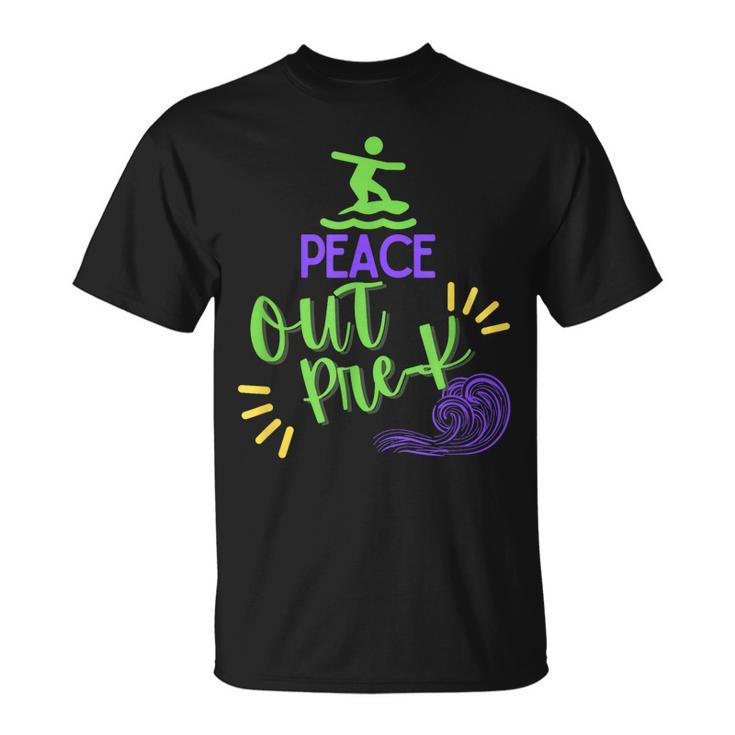 Funny Summer Surfing Peace Out Prek Graduation Cute Unisex T-Shirt