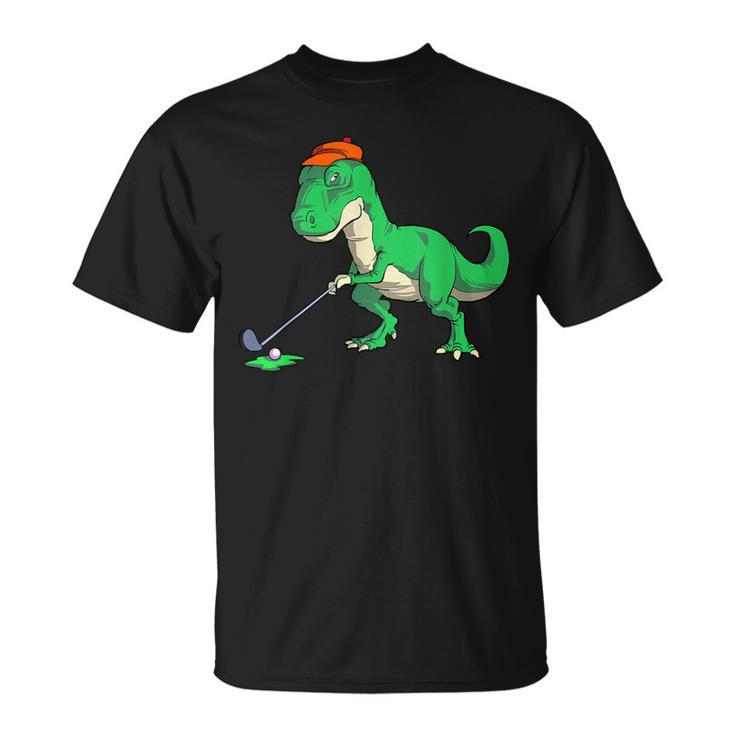 T Rex Dinosaur Golf For Golfer T-Shirt