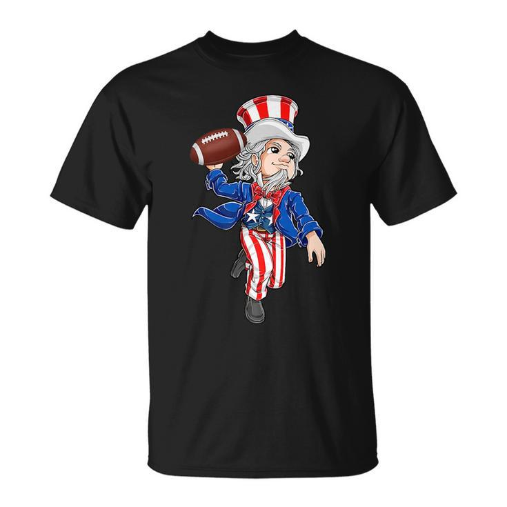 Funny Uncle Sam Football American Flag Indepedence Day Boys Unisex T-Shirt