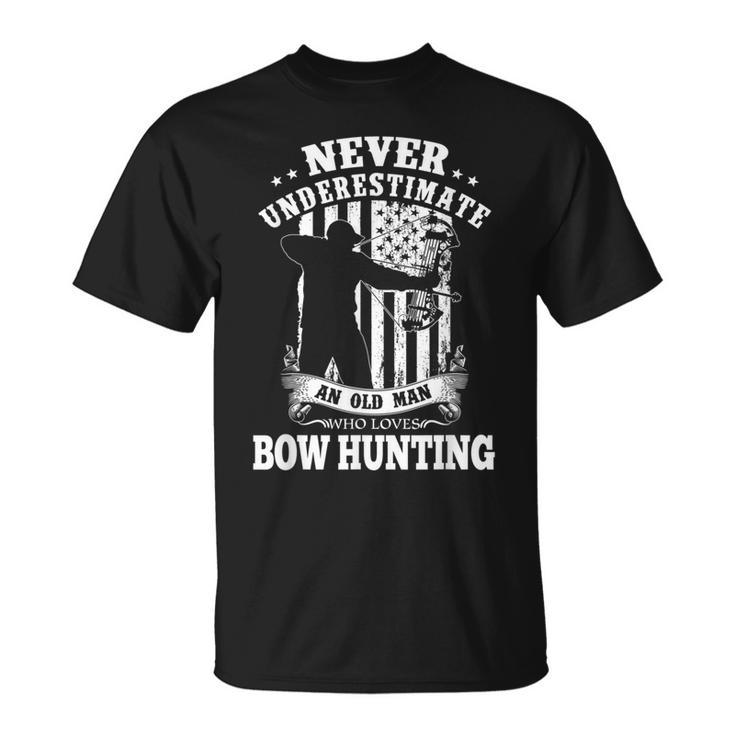 Never Underestimate An Archery Bow Hunting Man T-Shirt