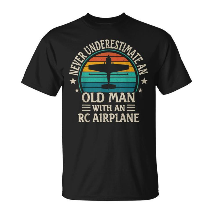 Never Underestimate An Old Man With An Rc Airplane T-Shirt