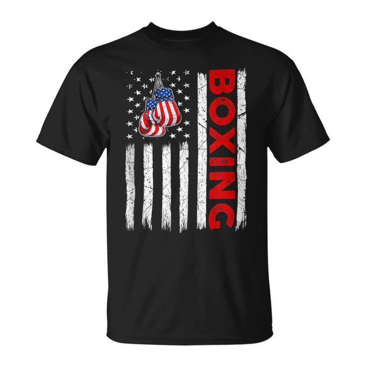 Funny Usa American Flag Boxing Patriotic 4Th Of July Unisex T-Shirt