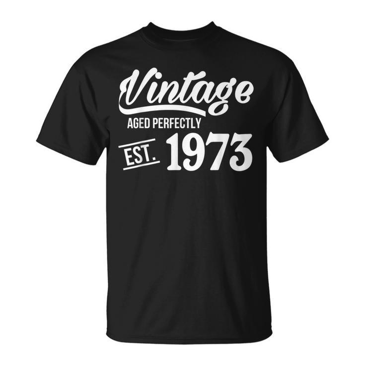 Funny  Vintage Est 1973 45Th Years Old 45 Birthday Gift Unisex T-Shirt