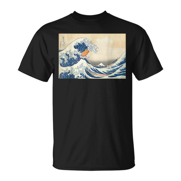 Funny Wave Capybara Surfing Rodent  Unisex T-Shirt