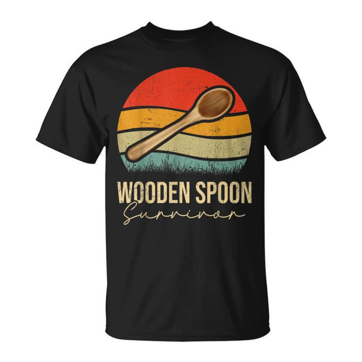 Funny Wooden Spoon Survivor Meme Vintage Retro Unisex T-Shirt