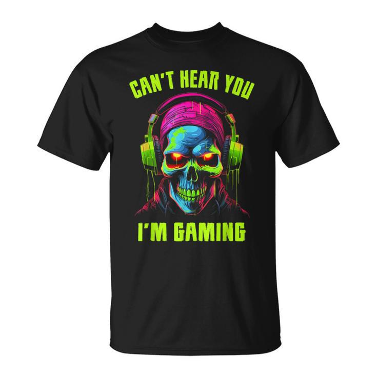 Gamer For Boys Ns Video Gaming Skull T-Shirt