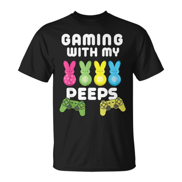 Gaming With My Peeps Easter Gamer Video Game Lover Unisex T-Shirt