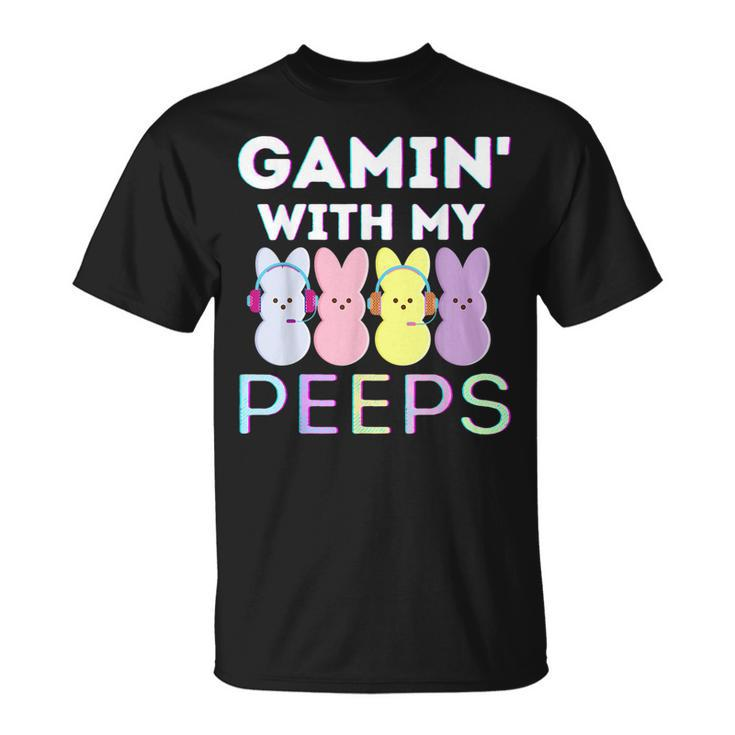 Gaming With My Peeps Easter Peep Video Game Gamer Funny Men Unisex T-Shirt