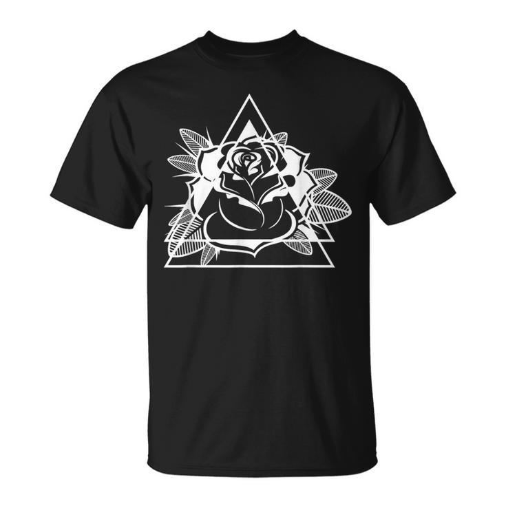Geometric Rose Gardener Gardening Rose T-Shirt