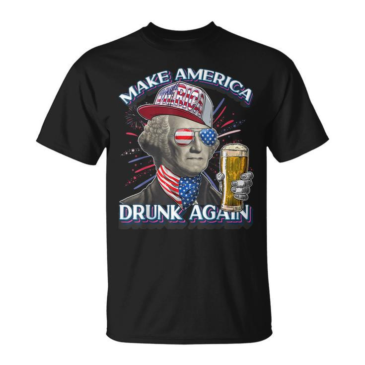 George Washington 4Th Of July Make America Drunk Again Funny  Unisex T-Shirt