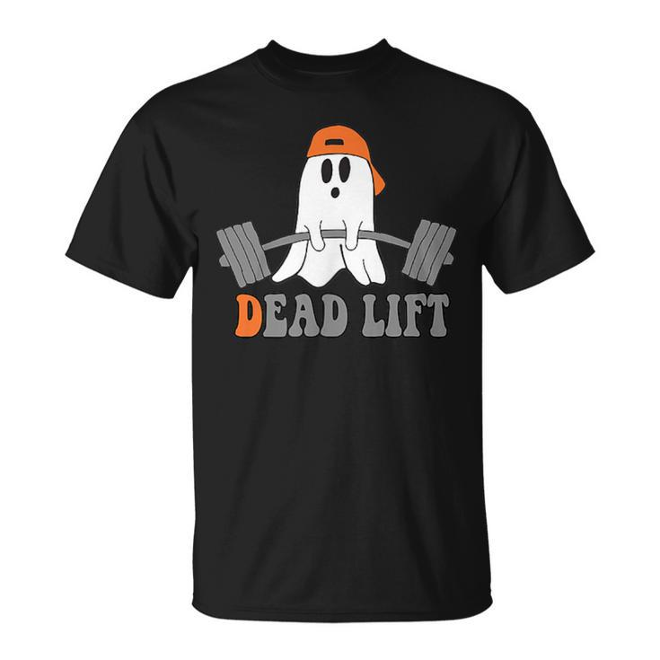 Ghost Dead Lift Halloween Ghost Gym Graphic Pocket T-Shirt