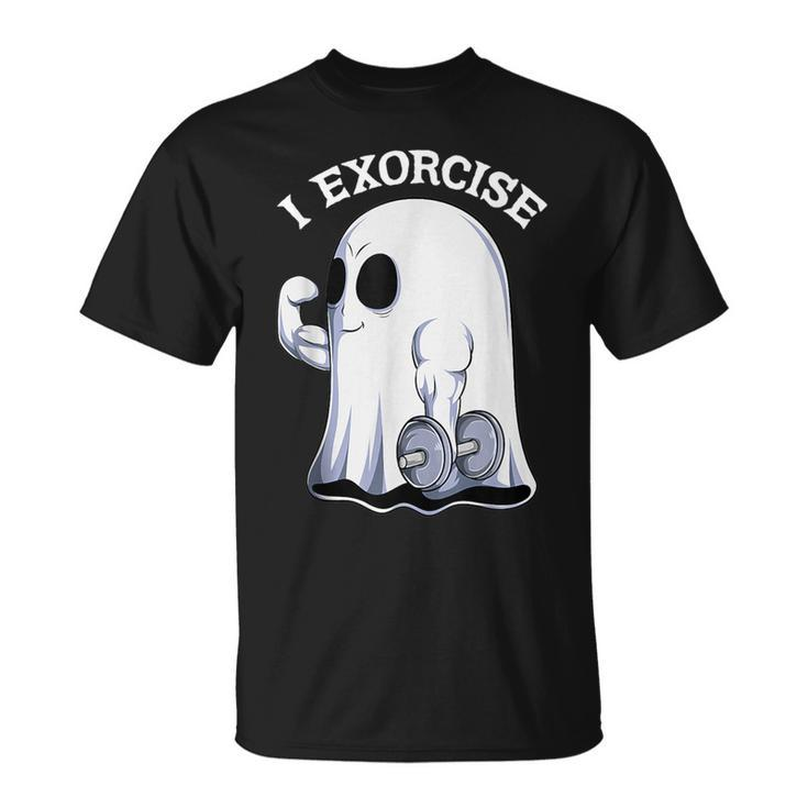 Ghost I Exorcise Gym Exercise Workout Spooky Halloween T-Shirt