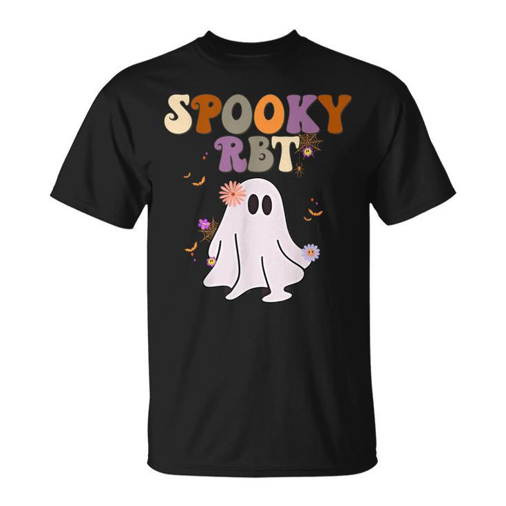 Ghost Spooky Rbt Halloween Registered Behavior Technician T-Shirt