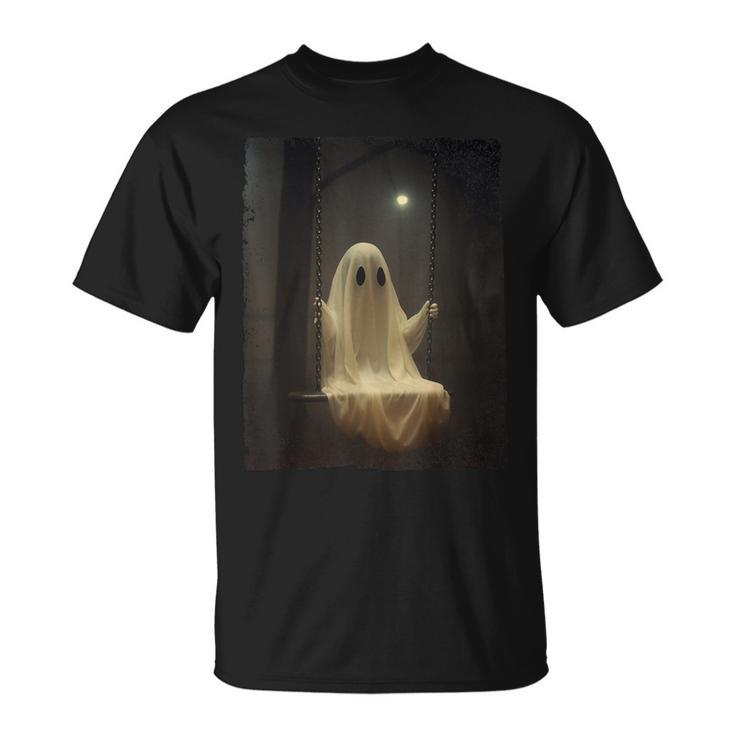 Ghost On The Swing Spooky Gothic Spooky Season Halloween T-Shirt
