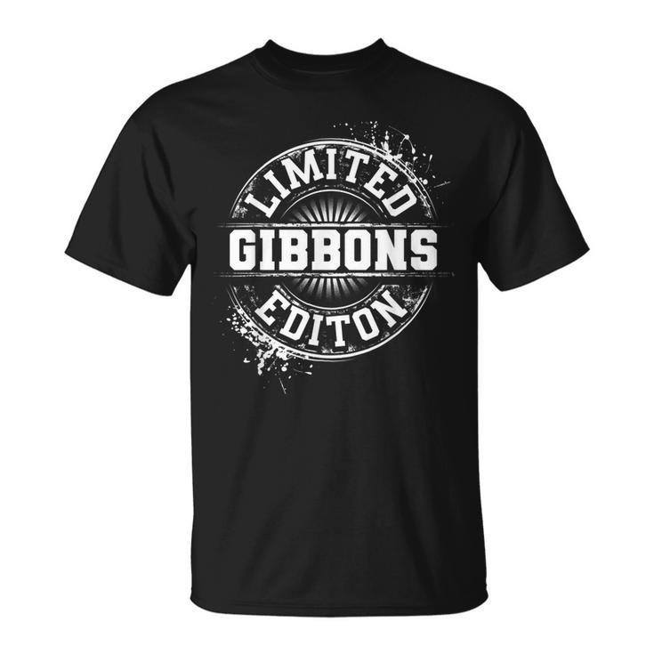 Gibbons Funny Surname Family Tree Birthday Reunion Gift Idea Unisex T-Shirt