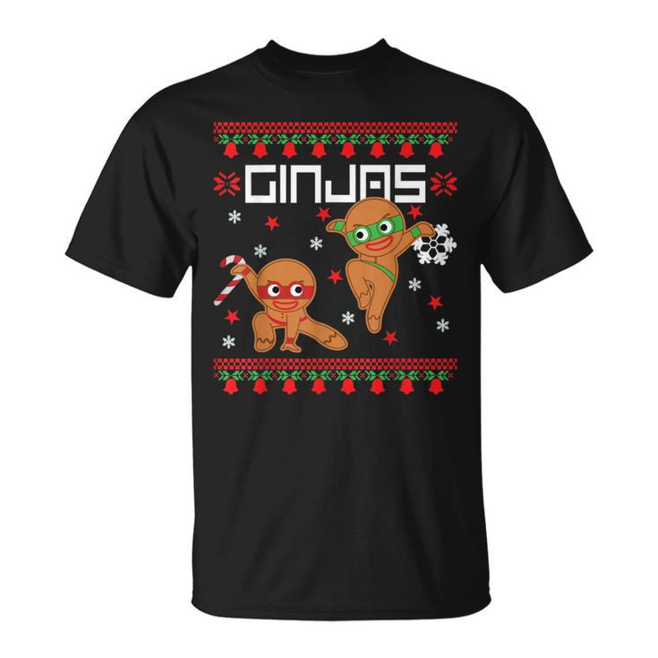 Ginjas Gingerbread Ninjas Ugly Christmas Sweater Meme T-Shirt