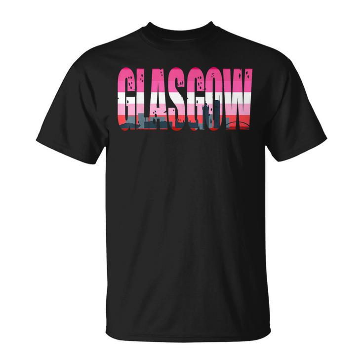 Glasgow Lesbian Flag Pride Support City  Unisex T-Shirt