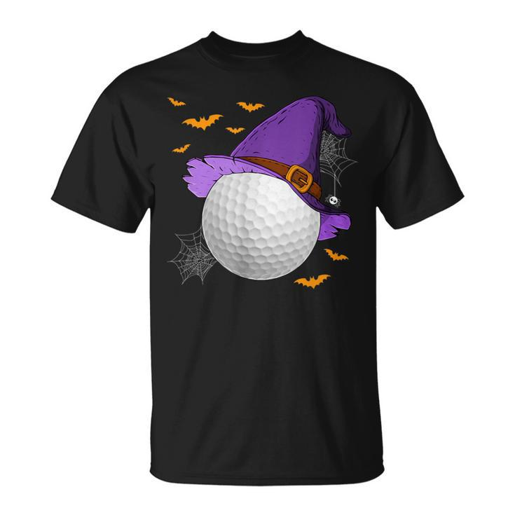 Golf Ball Witch Hat Pumpkin Spooky Halloween Costume T-Shirt