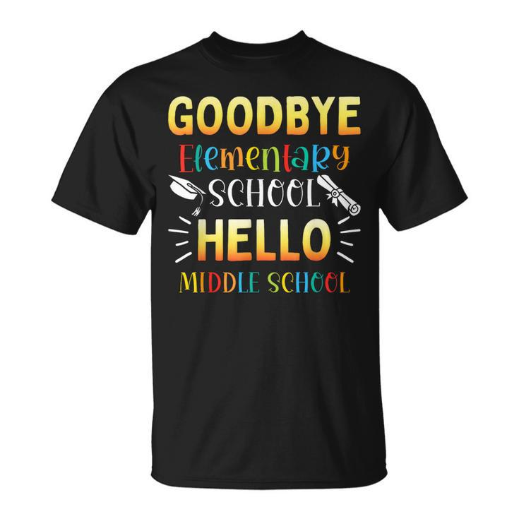 Goodbye Elementary Hello Middle School Graduation 2023 T-shirt