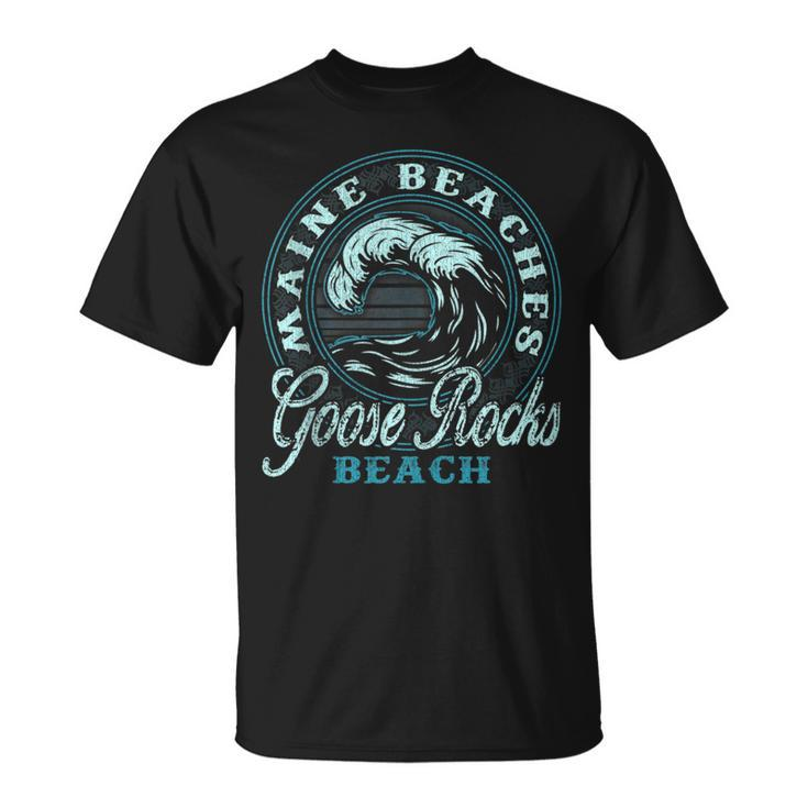 Goose Rocks Beach Retro Wave Circle  Unisex T-Shirt