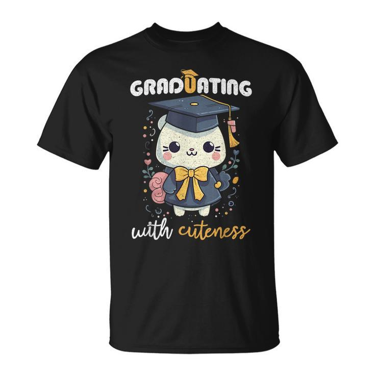 Graduating With Cuteness Kawaii Cat Graduation 2023  Unisex T-Shirt