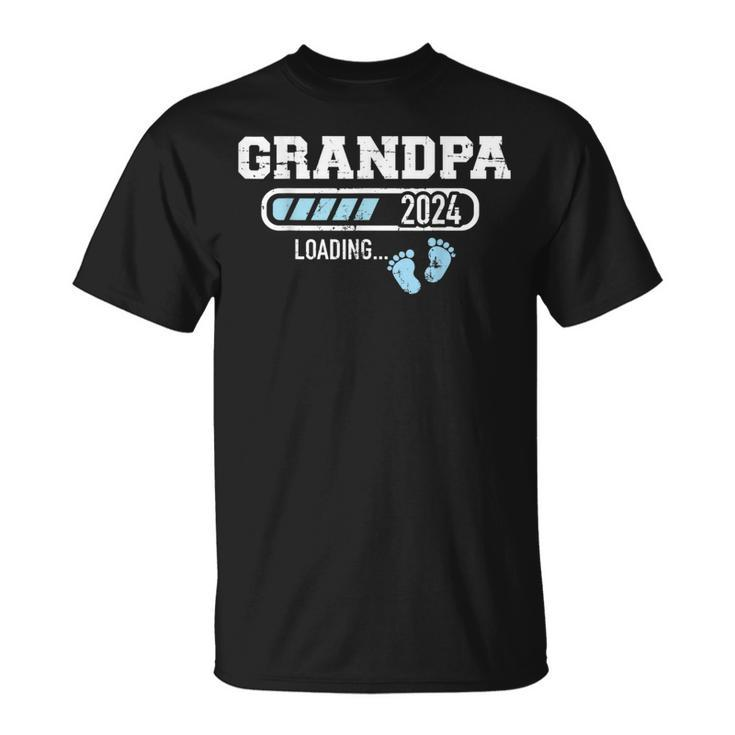 Grandpa 2024 Loading For Pregnancy Announcement  Unisex T-Shirt