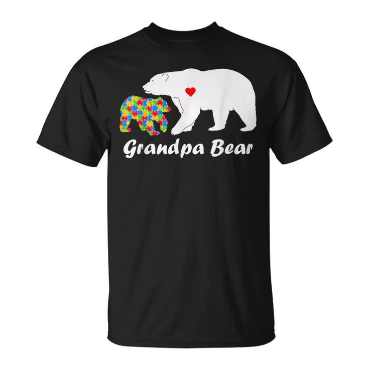 Grandpa Bear Autism Awareness Pop Pop Love Support Kids  Unisex T-Shirt