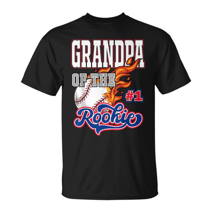 Grandpa Of The Rookie 1 Years Old Team Matching Family Party  Unisex T-Shirt