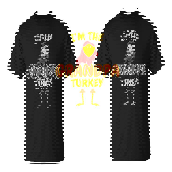 Grandpa Turkey Matching Family Pjs Outfit Funny Thanksgiving Unisex T-Shirt