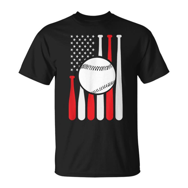 Graphic Vintage American Flag Baseball Coach 4Th Of July Unisex T-Shirt