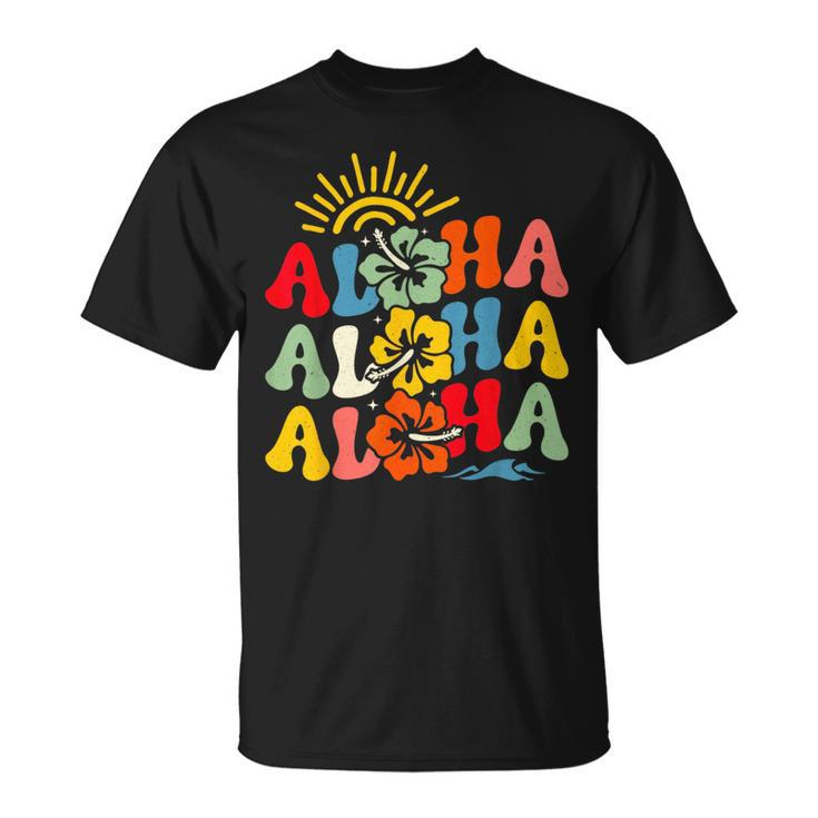 Groovy Aloha Hawaii Hawaiian Beach Summer Vacation Boy Girl  Unisex T-Shirt