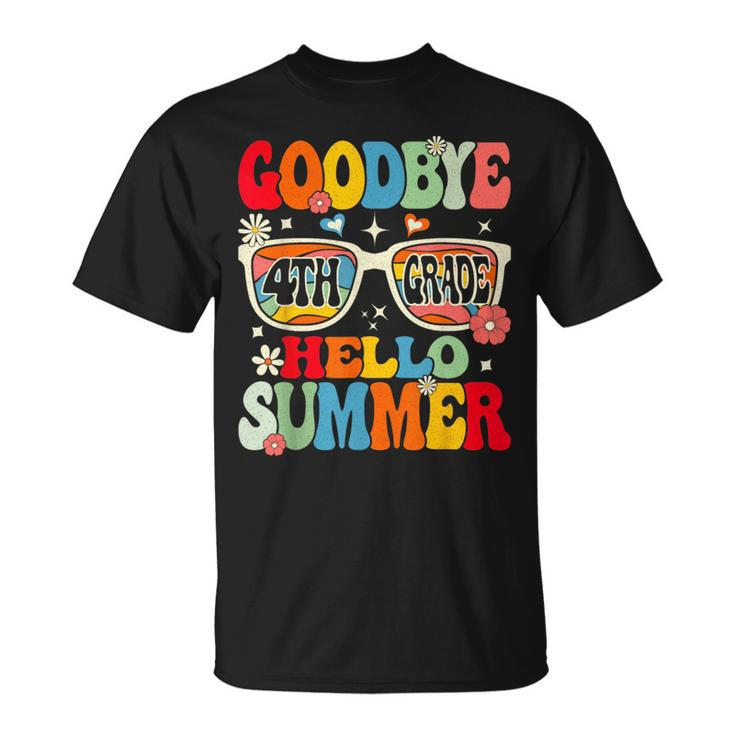 Groovy Goodbye 4Th Grade Graduation Hello Summer Kids  Unisex T-Shirt