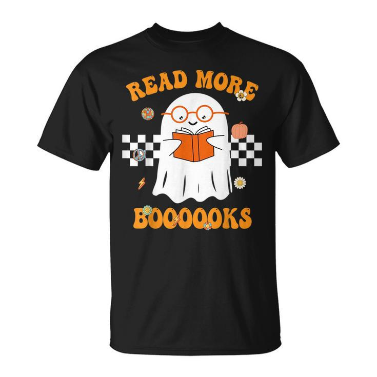 Groovy Halloween Read More Books Cute Boo Read A Book Halloween Funny Gifts Unisex T-Shirt
