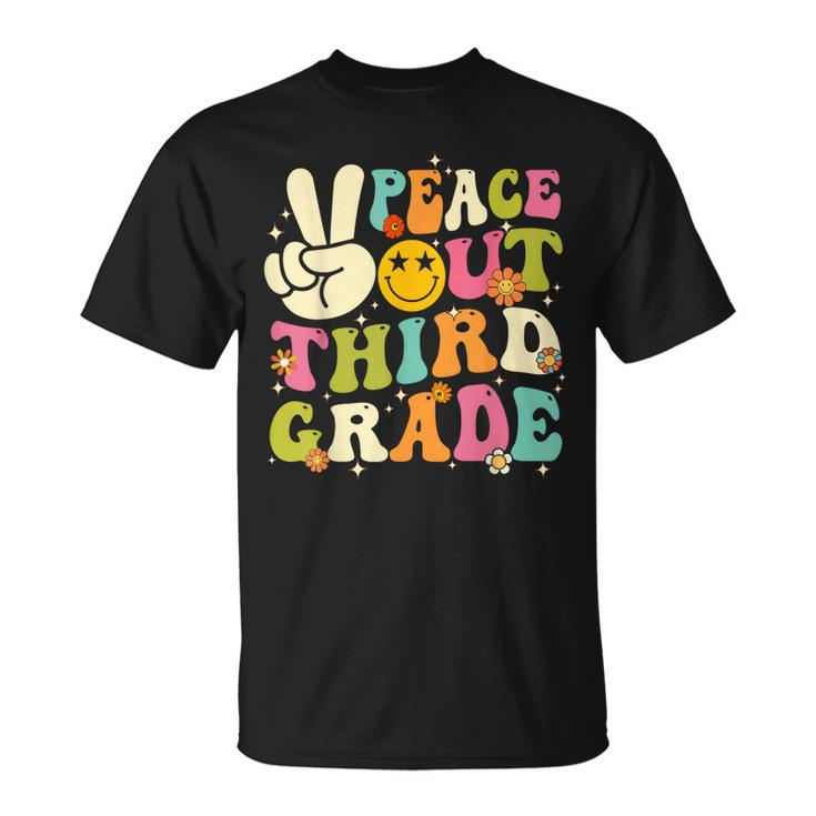 Groovy Peace Out 3Rd Grade Retro Last Day Of School Unisex T-Shirt