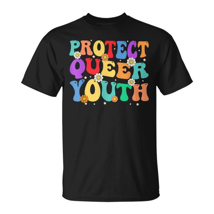 Groovy Protect Queer Youth Protect Trans Kids Trans Pride  Unisex T-Shirt
