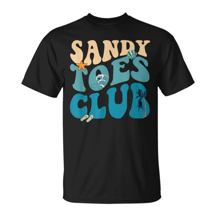 Groovy Sandy Toes Club Beach Summer Vibes Trip Kids Toddler  Unisex T-Shirt